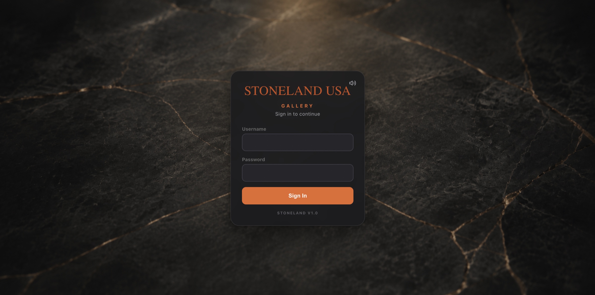 Stoneland Operations sign-in screen